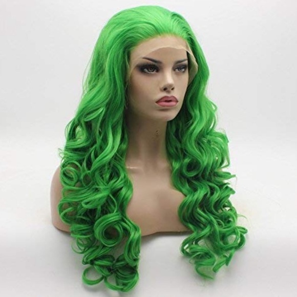 ?MONEY GREEN 26” CURLY LACE FRONT WIG? *NWT*
?